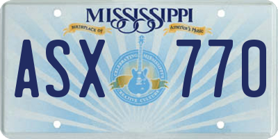 MS license plate ASX770