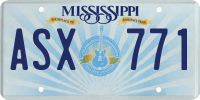 MS license plate ASX771
