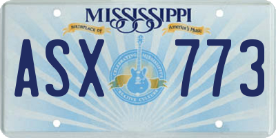 MS license plate ASX773
