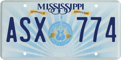 MS license plate ASX774