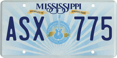 MS license plate ASX775