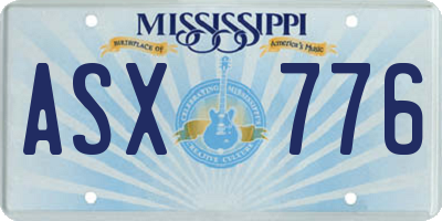 MS license plate ASX776