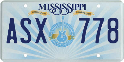 MS license plate ASX778