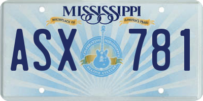 MS license plate ASX781