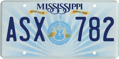 MS license plate ASX782