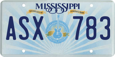 MS license plate ASX783