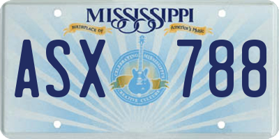 MS license plate ASX788