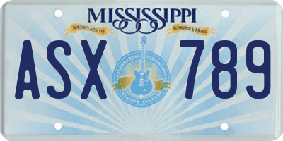 MS license plate ASX789