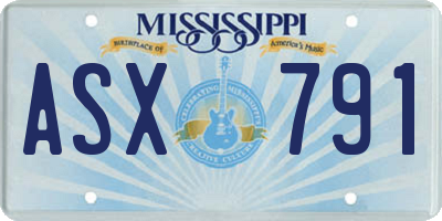 MS license plate ASX791