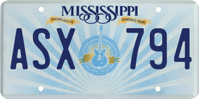 MS license plate ASX794