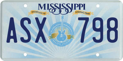 MS license plate ASX798
