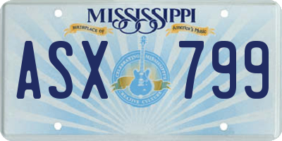 MS license plate ASX799