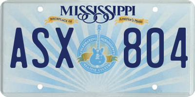 MS license plate ASX804