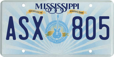 MS license plate ASX805