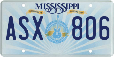 MS license plate ASX806