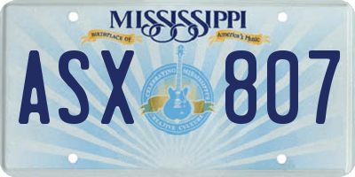 MS license plate ASX807