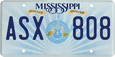 MS license plate ASX808