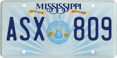 MS license plate ASX809