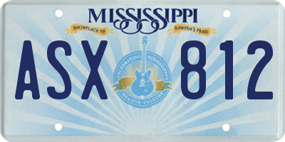 MS license plate ASX812