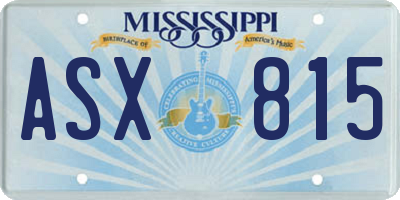 MS license plate ASX815