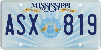 MS license plate ASX819
