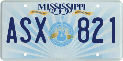 MS license plate ASX821