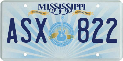 MS license plate ASX822