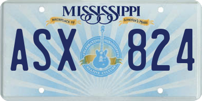 MS license plate ASX824