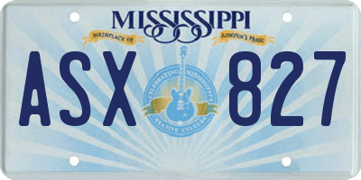 MS license plate ASX827