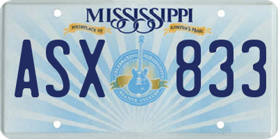 MS license plate ASX833