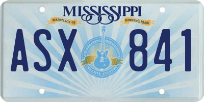 MS license plate ASX841