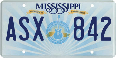 MS license plate ASX842