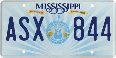 MS license plate ASX844