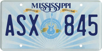 MS license plate ASX845