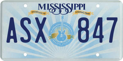 MS license plate ASX847