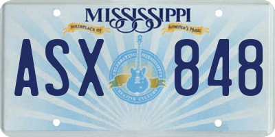 MS license plate ASX848