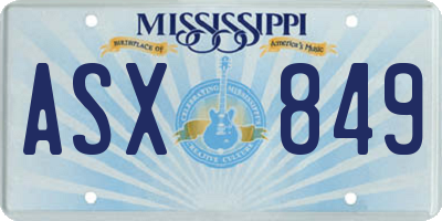 MS license plate ASX849