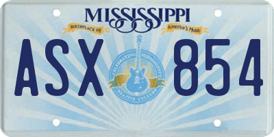 MS license plate ASX854