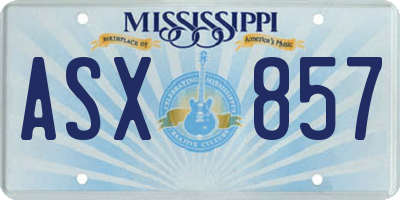 MS license plate ASX857