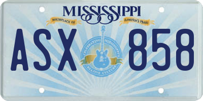 MS license plate ASX858