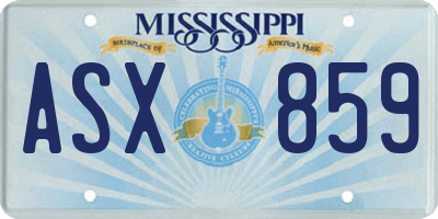 MS license plate ASX859