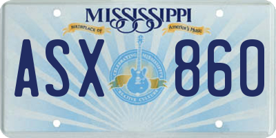 MS license plate ASX860