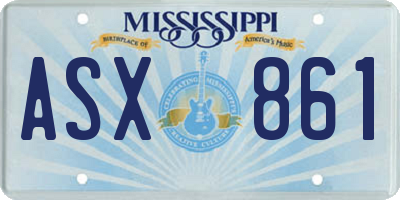 MS license plate ASX861