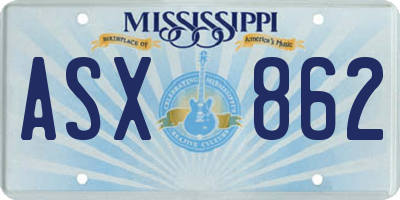 MS license plate ASX862