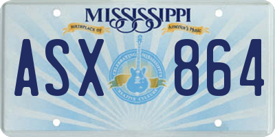 MS license plate ASX864
