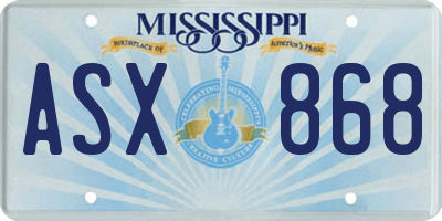 MS license plate ASX868