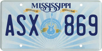 MS license plate ASX869
