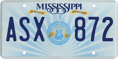 MS license plate ASX872