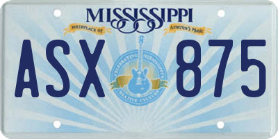 MS license plate ASX875