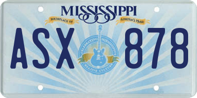 MS license plate ASX878